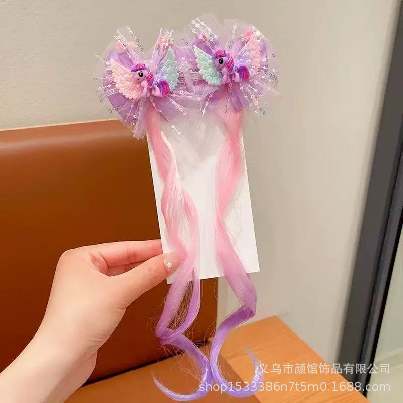 クロミのかつらのお下げの子供の髪の輪の甘いクールな女の子のボクシングのお下げの高い馬尾のひもの女の子の髪の飾り|undefined