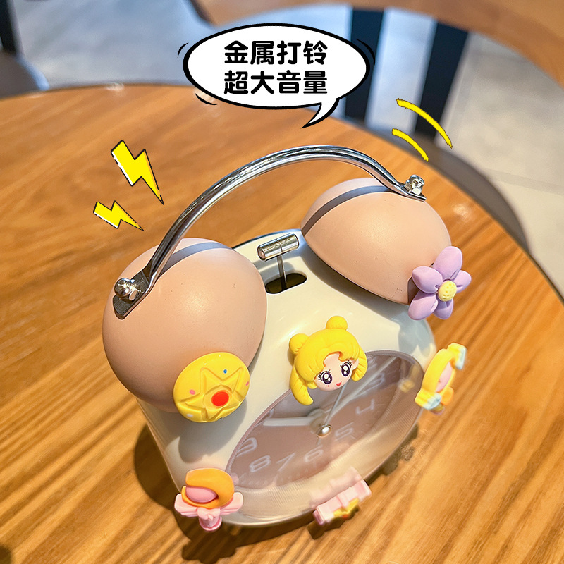 알람 시계 웨이크 업 창조적 인 학생 어린이 기계 강한 웨이크 업 귀여운 높은 가치의 발광 시계 침실 바탕 화면