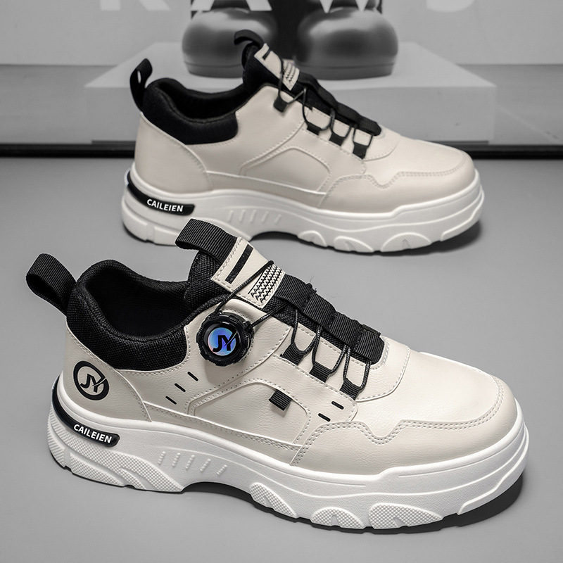 Zapatos de otoño para hombres 2025 nuevos zapatos de herramientas transpirables para hombres tendencia 100 zapatos blancos para hombres zapatos casuales de suela gruesa