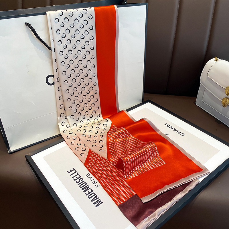 Hangzhou bufandas de seda verde azul estilo nacional morera seda flotante mujer primavera y otoño con bufandas de seda de doble capa 150 * 15cm bufandas