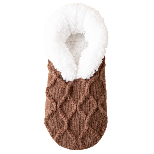 Floor socks winter adult thermal extra thick warm shoe socks for women home anti-slip warm foot sock covers lambskin shoe socks