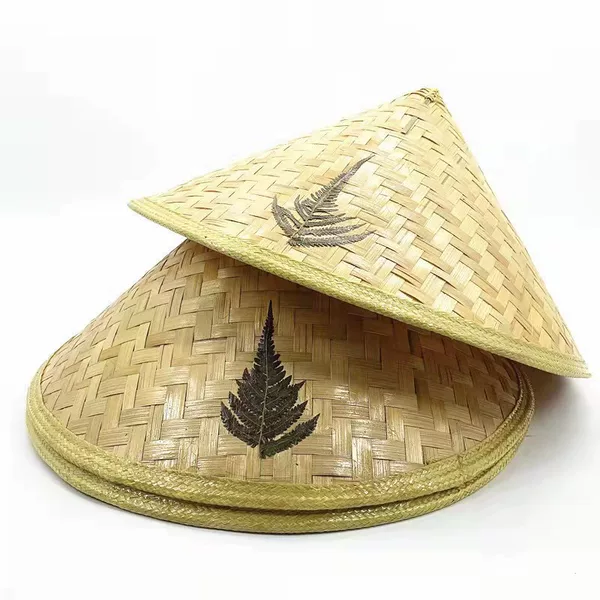 Bamboo Hat, Fisherman's Hat, Farmer's Hat, Rainproof Fishing Hat, Customizable with Printing, Large Brim, Breathable and Lightweight