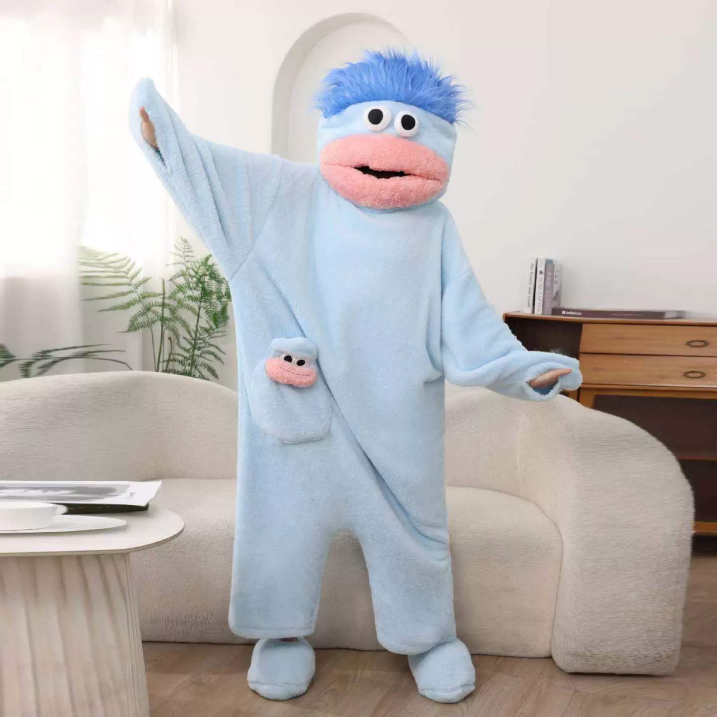 Картонный комбинезон-пижама из кораллового бархата, зимний халат-onesie унисекс S–XL (с обувью/без)