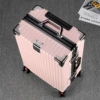 Meat pink [Light luxury aluminum box+dual-password anti-theft] ten times thickened-anti-drop durability