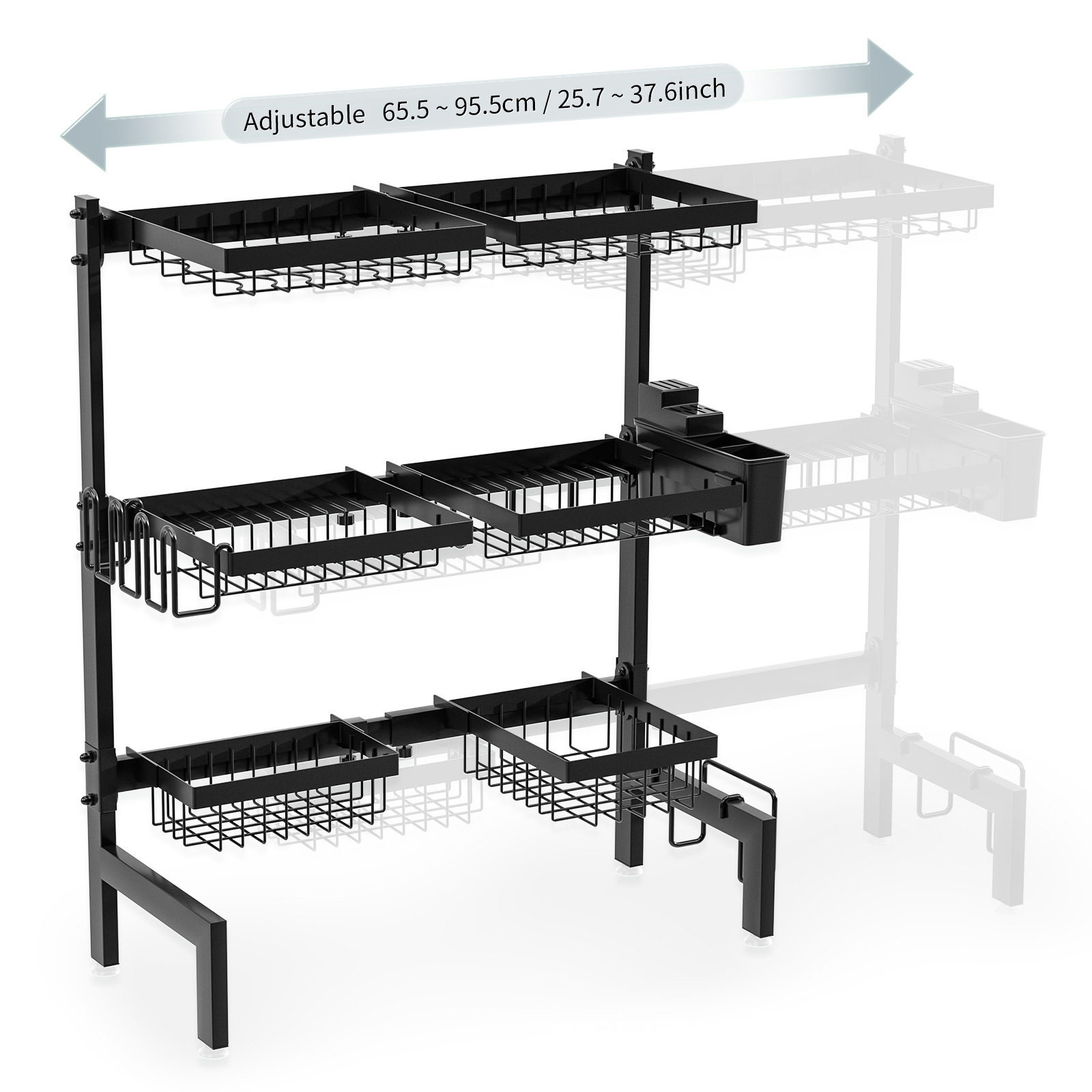 Amazon cocina multicapa de gran capacidad estante de almacenamiento lavabo platos y platos de cocina tablero de cuchillos palillos almacenamiento estante de almacenamiento