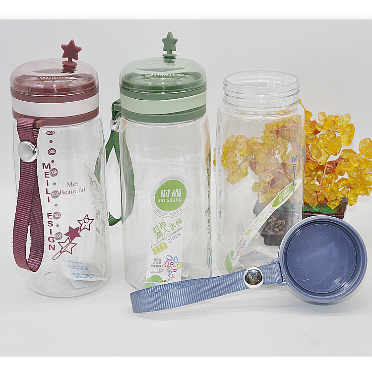 Baijia nuevo plástico portátil estudiante taza femenina deportes al aire libre adulto práctico taza de agua creativa soporte de impresión