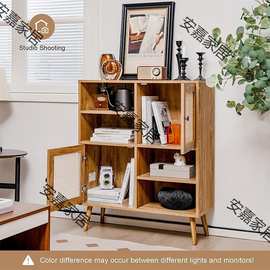 客厅木质厨房餐装饰柜藤编跨境柜门柜外贸储物柜收纳边境外咖啡吧