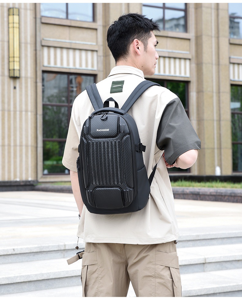 Wholesale hard-shell anti-collision computer bags, men's fashionable large-capacity backpacks, functional windproof and water-repellent travel backpacks undefined