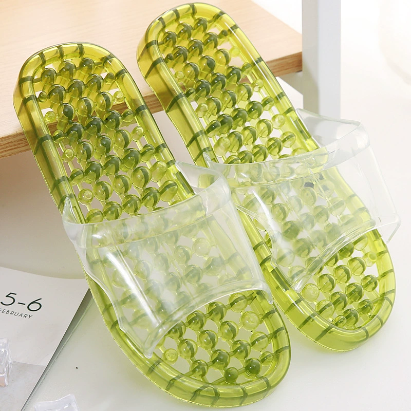 Сандалии для женщин, летние домашние массажные тапочки с вырезами, протекающие пара, пластиковые мужские домашние тапочки для ванной комнаты