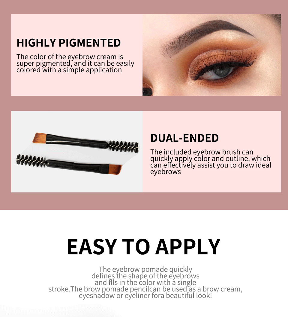 Title 6, 4 Farben wasserfeste, farbechte Augenbrauencrem...