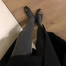 alo25秋冬新款羊毛混纺格雷系灰保暖弹力大显瘦不掉裆踩脚连裤袜