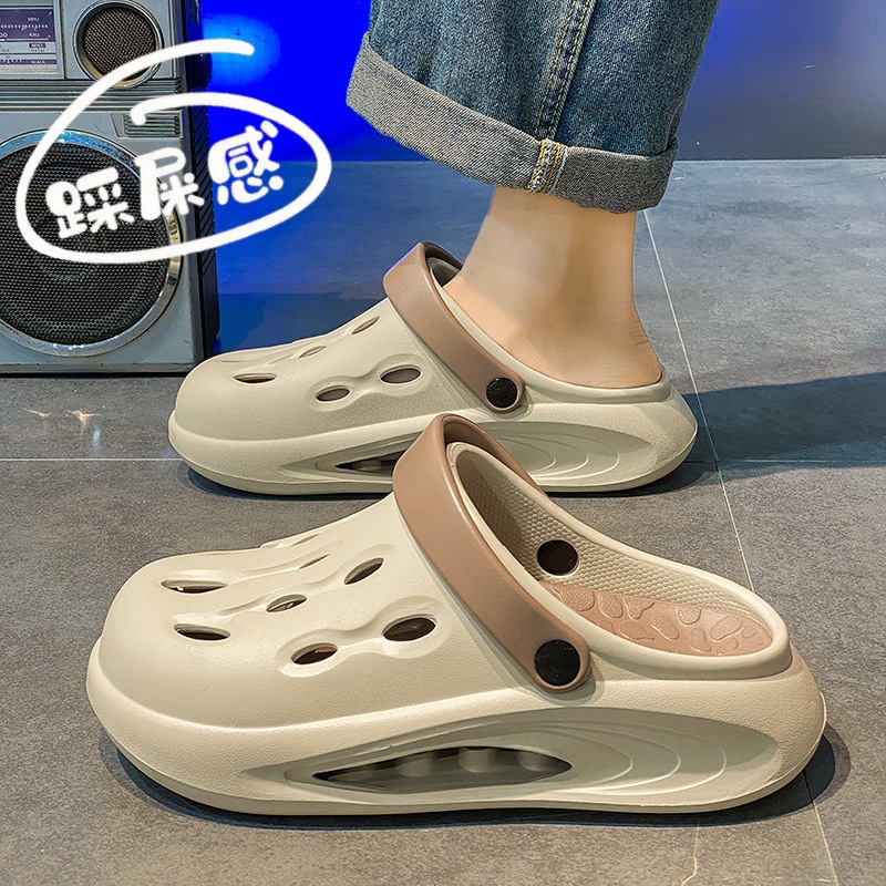 跨境eva洞洞鞋男夏季新款潮厚底青少年个性镂空防滑百搭情侣拖鞋