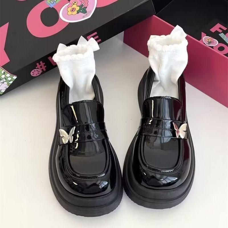 Summer universal Japanese cute Mary Jane shoes platform with bow