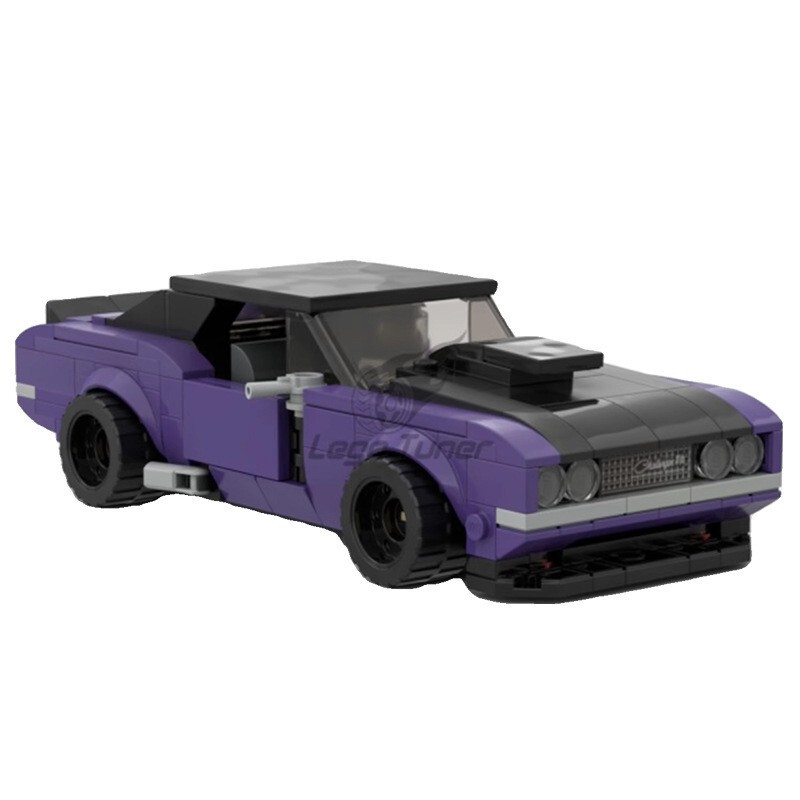 MOC building blocks compatible with Lego 81501 1970 Dodge Challenger assembled building blocks creative speed8 grid car