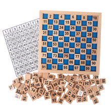 蒙氏数学教具 1-100数字连续板排序板木制百数板儿童早教益智玩具