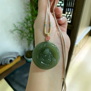 Jin Yu Tang Xinjiang Hetian Jade Maitreya Buddha Ice Base Delicate Oily Foot Carved Laughing Buddha Full Mellow and Charming