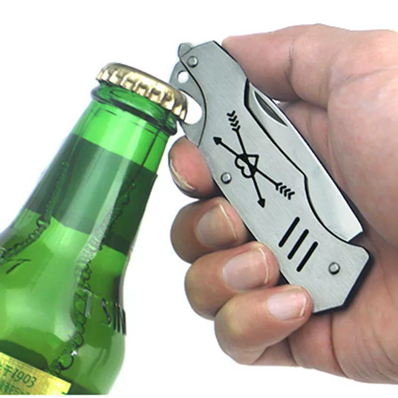 Мини-открывалка для бутылок на открытом воздухе с десятью ручками, складной нож, портативный нож для ключей, портативный нож для самообороны, портативный нож для разбивания окон, побега, фруктовый нож