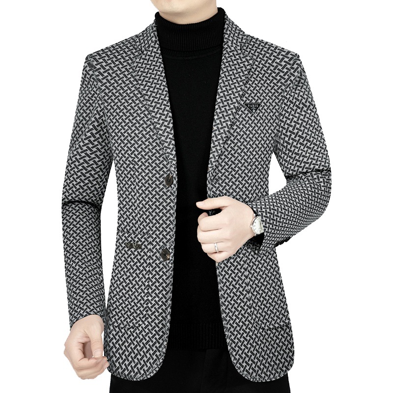 2024 primavera nueva chaqueta de traje de hombre papá desgaste casual de negocios traje de hombre de mediana edad ropa superior primavera y otoño