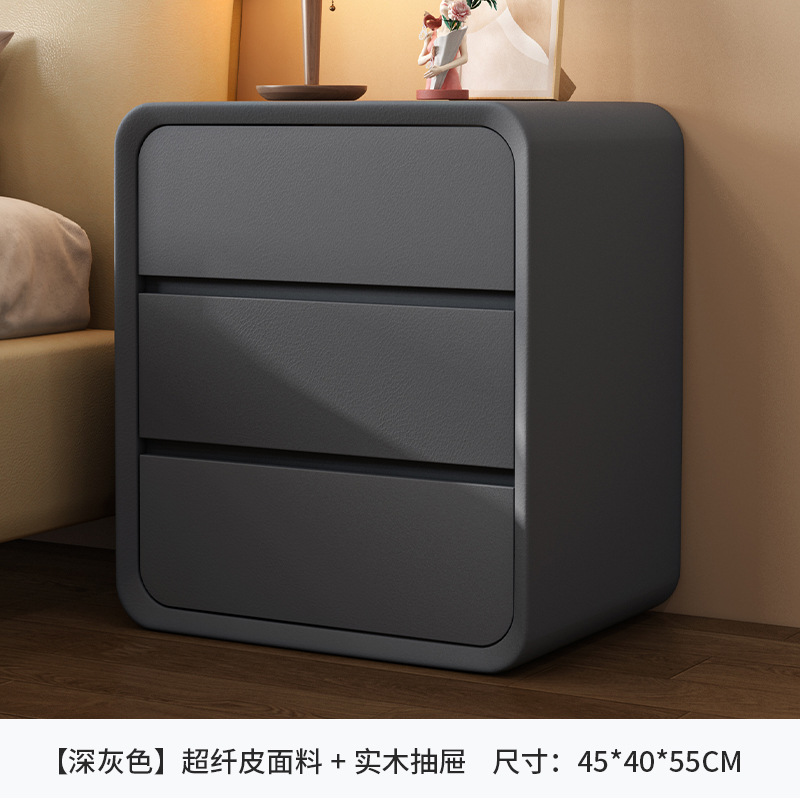 Mesita de noche dormitorio multifuncional luz lujo madera maciza cajón creativo mesita de noche estilo crema almacenamiento pequeño gabinete