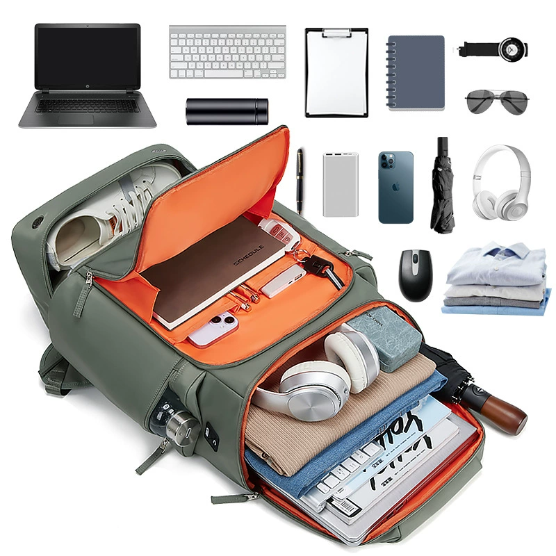 Capacious backpack for traveling, travel shoulder bag wet and dry separation for hiking, school bag