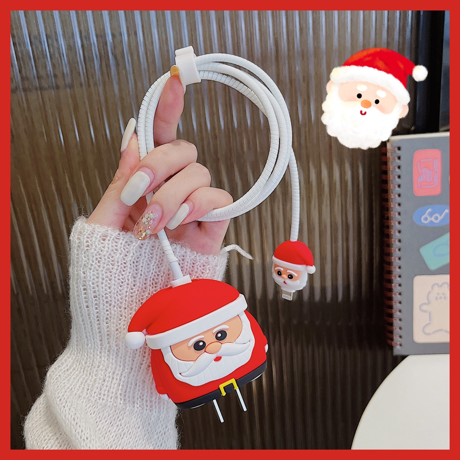 Santa Claus (Cabeza Grande y Pequeña + tubería de línea de color 1,4 M + cinta)