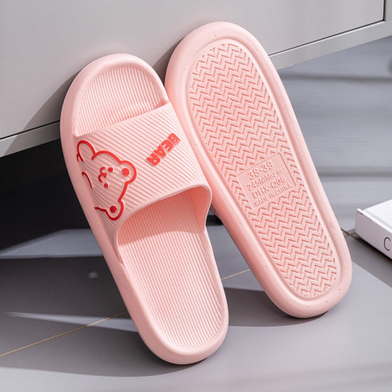 Slip-on Slippers Women's Summer Household Indoor Non-slip Bathroom Bathing Thick Sole Outer Wear Couple's Slippers for Men