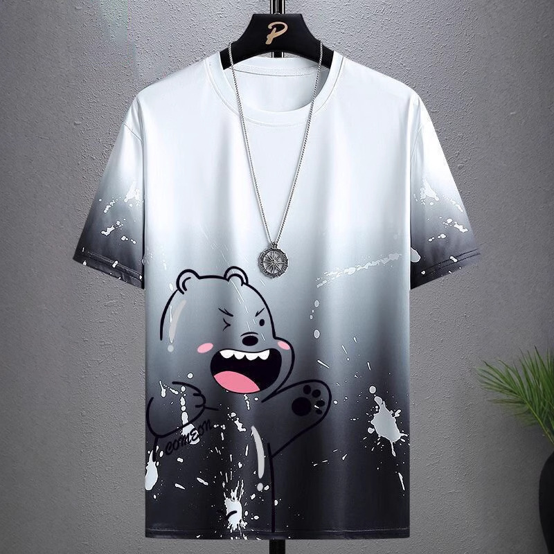 Quick-drying Ice Silk Gradient Short-sleeved Men's Short-sleeved T-shirt Summer Casual Shorts Sports Top Handsome Men's Cross-border Explosive Quick-drying Ice Silk Gradient Short-sleeved Men's Short-sleeved T-shirt Summer Casual Shorts Sports Top Handsome Men's Cross-border Explosive