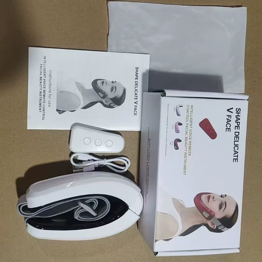 Новый Интеллектуальный голосовой V-образный инструмент для лица микротоковый массажер для лица EMS для похудения артефакт косметический инструмент для похудения лица