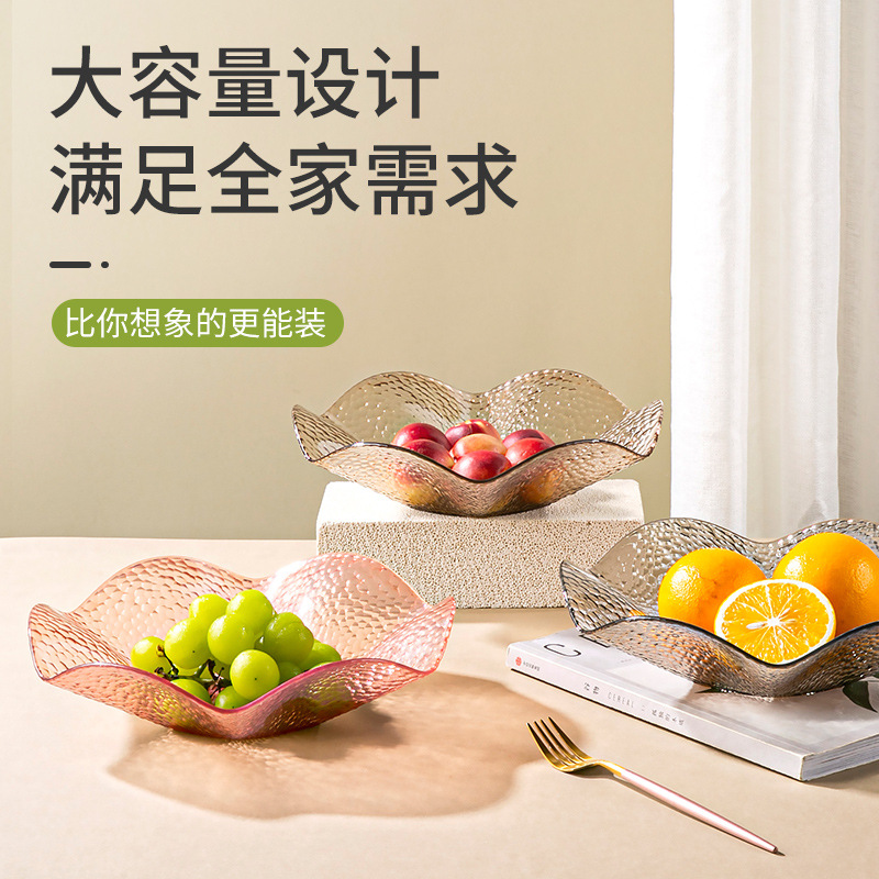 Yi Lijie Plato de frutas de lujo ligero Sala de estar para el hogar Mesa de centro Cesta de frutas Plato de dulces de bocadillos Plato de frutas secas Plato de dim sum