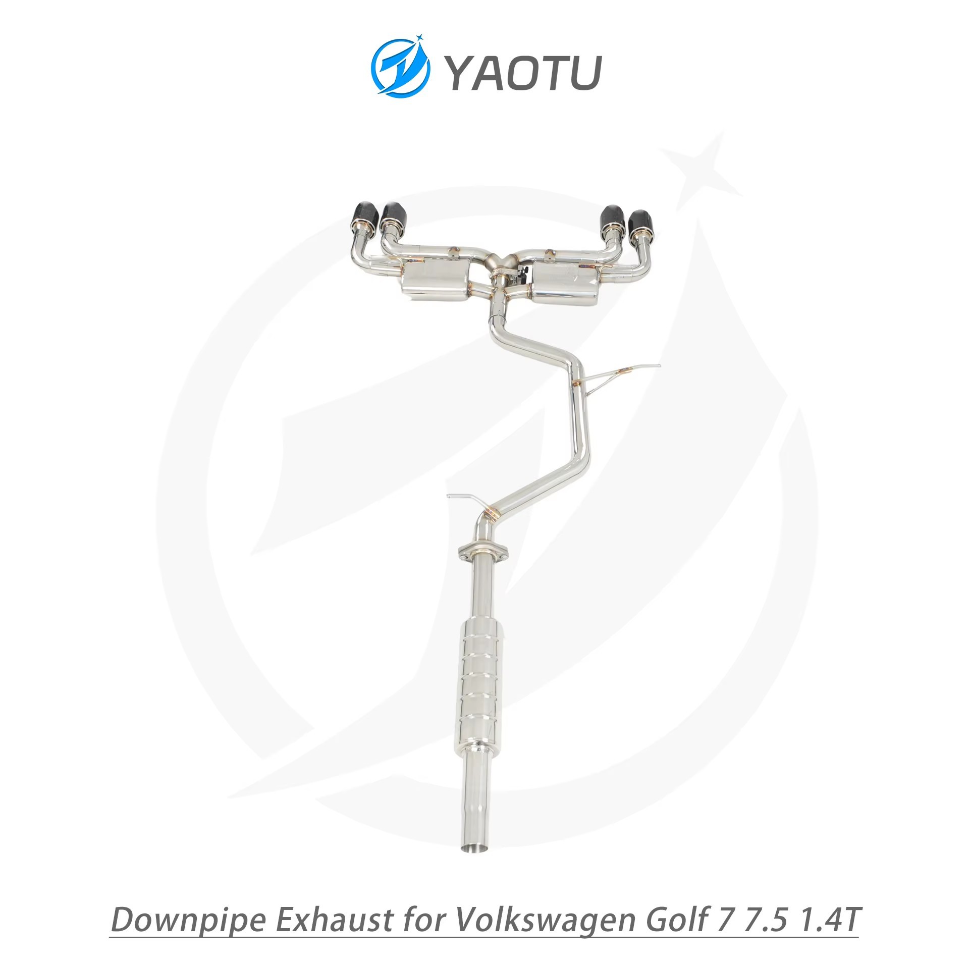 Suitable for Volkswagen Golf 7/7.5 (1.4T) stainless steel cat-back exhaust system with valve and silencer