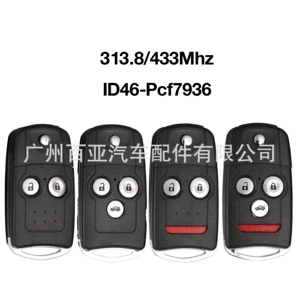 Honda Accord CR-V 2/3/4 düyməli 433MHZ ID46 çip pult açar.