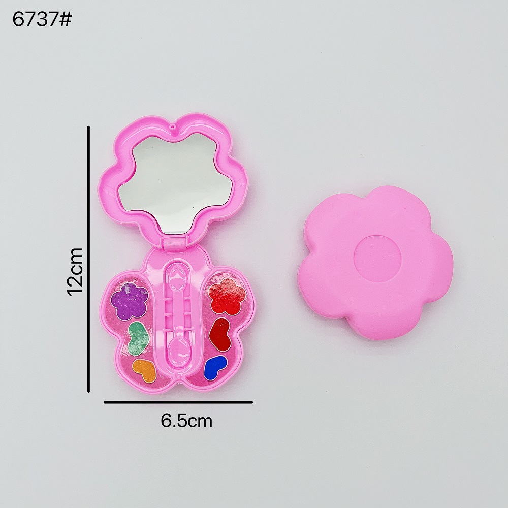 Nuevos productos transfronterizos Juguetes de juego para niños Caja de cosméticos de flores de dibujos animados Caja de sombra de ojos Accesorios de joyería al por mayor