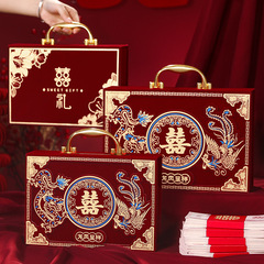 彩礼銭箱婚約礼金箱提親彩礼箱彩礼箱結婚結納箱現金10万箱