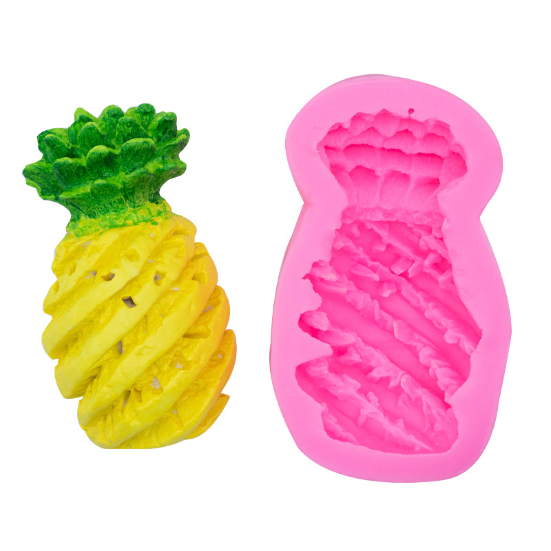 Tridimensional grande piña forma silicona molde fondant cake decoración aromaterapia yeso arcilla simulación DIY molde para hornear