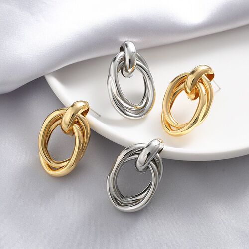 Japanese and Korean-style minimalist, European and American cool-style hoop earrings, new trendy hoop earrings, geometric earrings, earrings