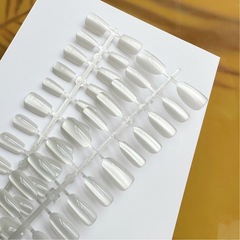 30片手工穿戴美甲瓷白貓眼高級感顯白可拆卸成品美甲貼片