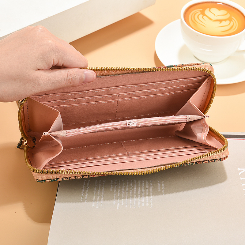 Portafoglio da donna alla moda 2024 con paillettes alla moda e portamonete in pelle PU, manico con cerniera medio-lungo_voghion.com