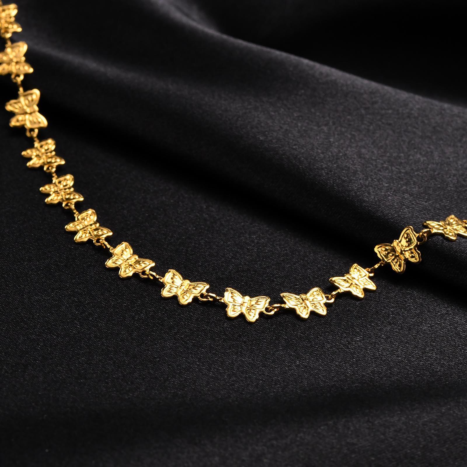 Simple Style Heart Shape Butterfly Stainless Steel Plating Gold Plated Womenu0027S Anklet