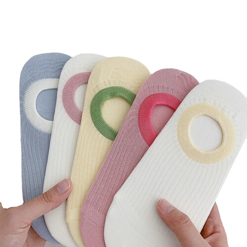 Boat socks for women summer thin pure cotton boneless shallow mouth invisible socks candy-colored dopamine sweat-absorbent, deodorant and anti-slip socks