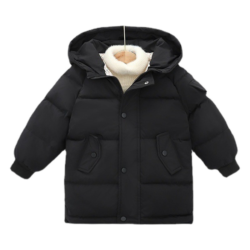 2024 nuevos niños abajo Chaqueta de algodón acolchado de los hombres de longitud media de las mujeres anti-temporada de invierno estilo coreano Chaqueta de algodón acolchado abrigo engrosado