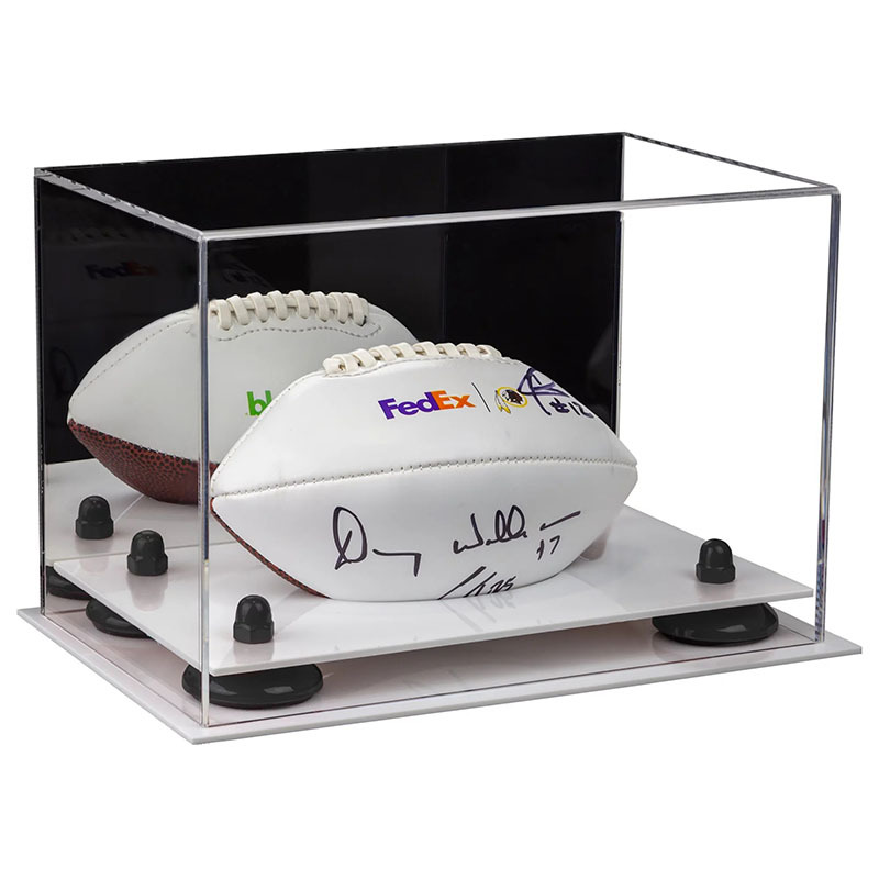 透明亚克力橄榄球展示架防尘罩手套包装盒Football Display Case