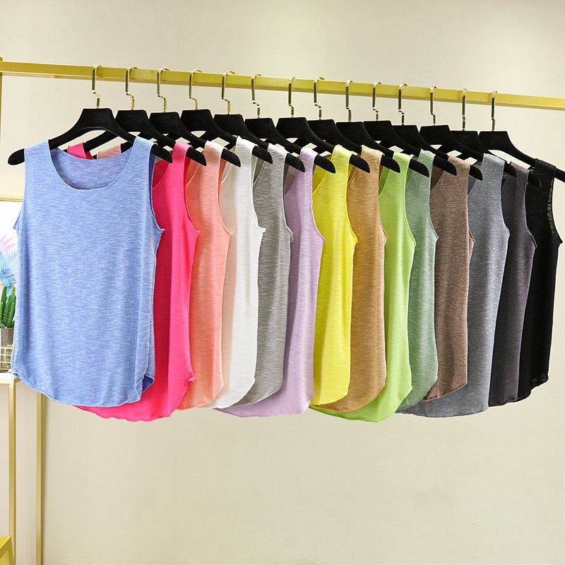 Summer New Slub Cotton Large Size Vest Thin Simple Solid Color Women's Top Korean Loose Round Neck Sleeveless Interior