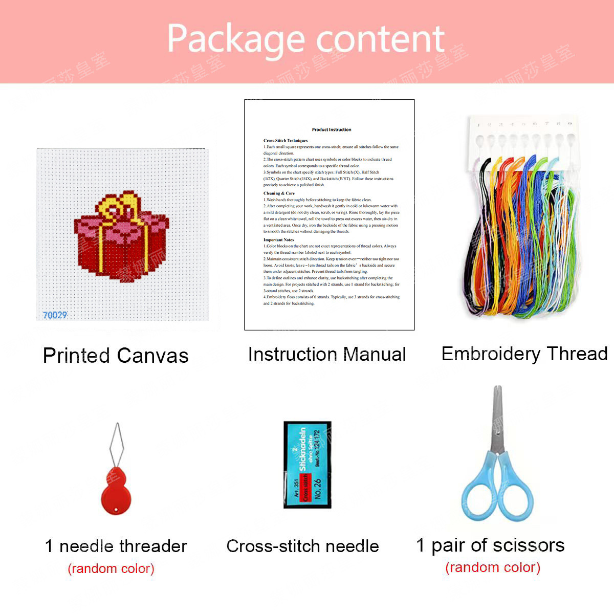 Nuevos productos transfronterizos impresión de tarjetas de Navidad dibujos animados simplista llavero bordado de cruz paquete de material DIY image 9