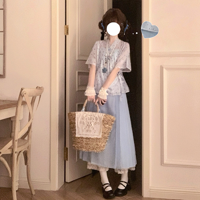 2026 Original【Tinglan】Han-Style Collared Shirt and Shorts for Everyday Mix-And-Match, Eight-Quarter Length Horse-Face Pants, Refreshing Summer Han Clothing