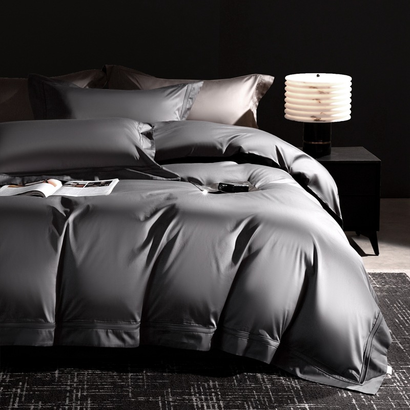 Elegante, lusso discreto, Nantong High-end Light Luxury 100S Double-threaded Long-snap Cotton High-density Four-piece Set Of Elegant Stylish_voghion.com
