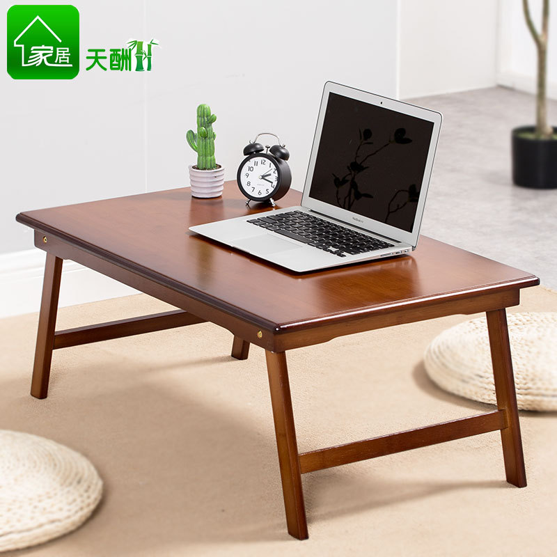 Mesa de computadora portátil para mesa de cama Mesa plegable Mesa pequeña Mesa de estudio dormitorio de estudiantes Mesa de té pequeña práctica