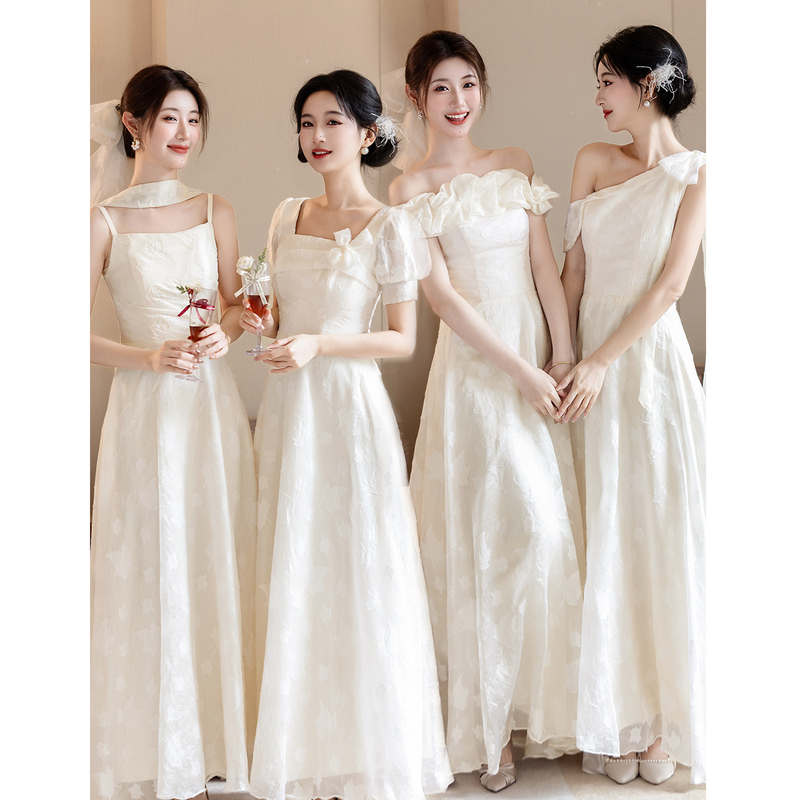 Bridesmaid dresses for the wedding party are high-end, niche, and in a stunning champagne color. They are suitable for everyday wear, and the petite dresses are elegant and slimming Bridesmaid dresses for the wedding party are high-end, niche, and in a stunning champagne color. They are suitable for everyday wear, and the petite dresses are elegant and slimming