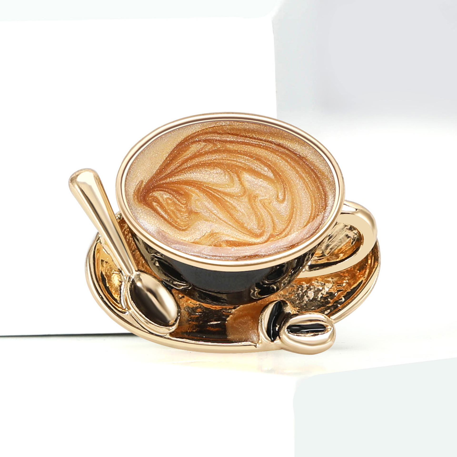 New Exquisite Creative Alloy Enamel Coffee Cup Brooch Personalized Creative Women's Clothing Corsage Jewelry Pin