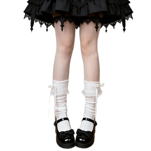 Original Japanese lolita pile socks girl pink bow cute calf socks spring and summer breathable non-slip women's socks