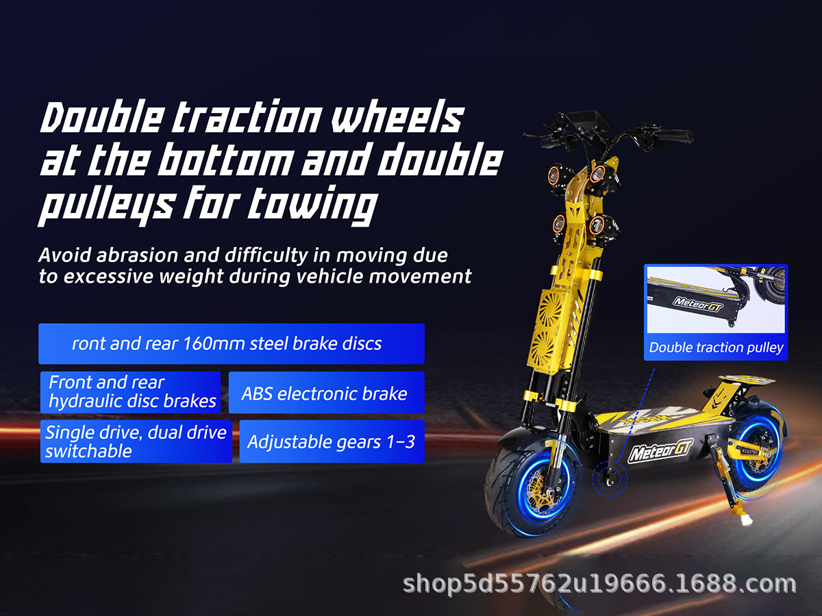 GT-M8 72V Dual Drive 10000W Off-Road Electric Scooter, Foldable, 110 mph Speed, Long Range Electric Vehicle